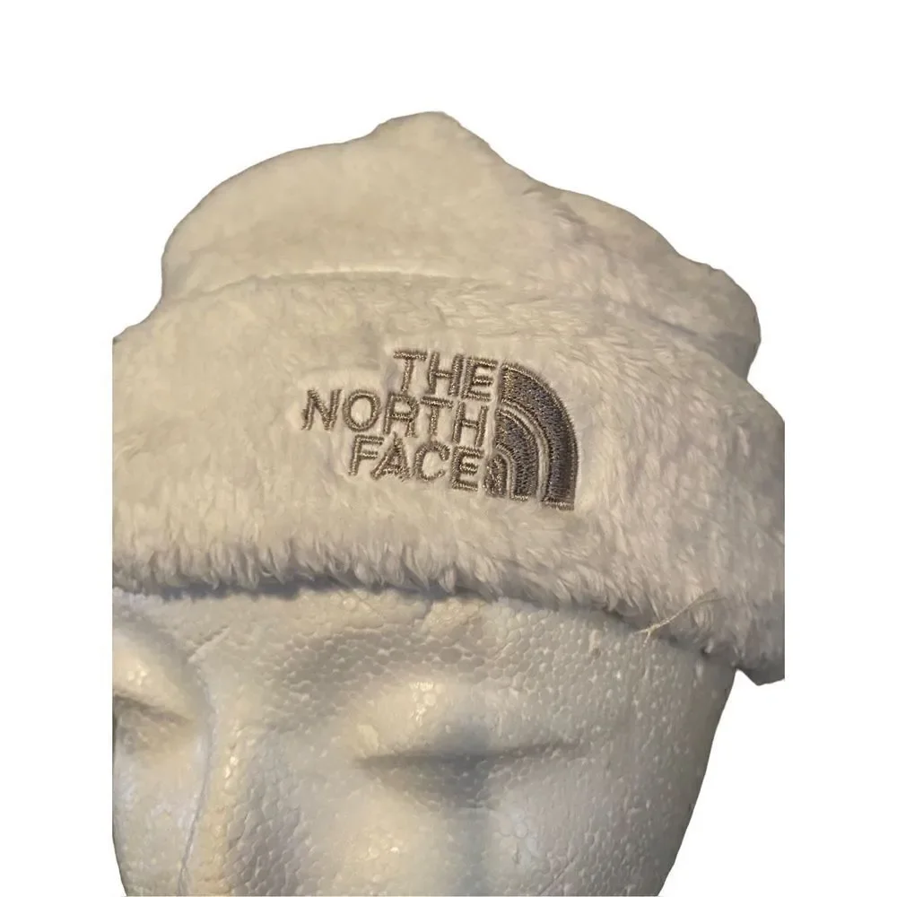 The North Face Denali white fuzzy Thermal Beanie girls